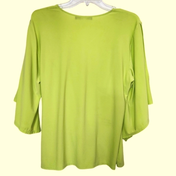 NWOT Coco Bianco Lime green wrap Blouse - Picture 4 of 4